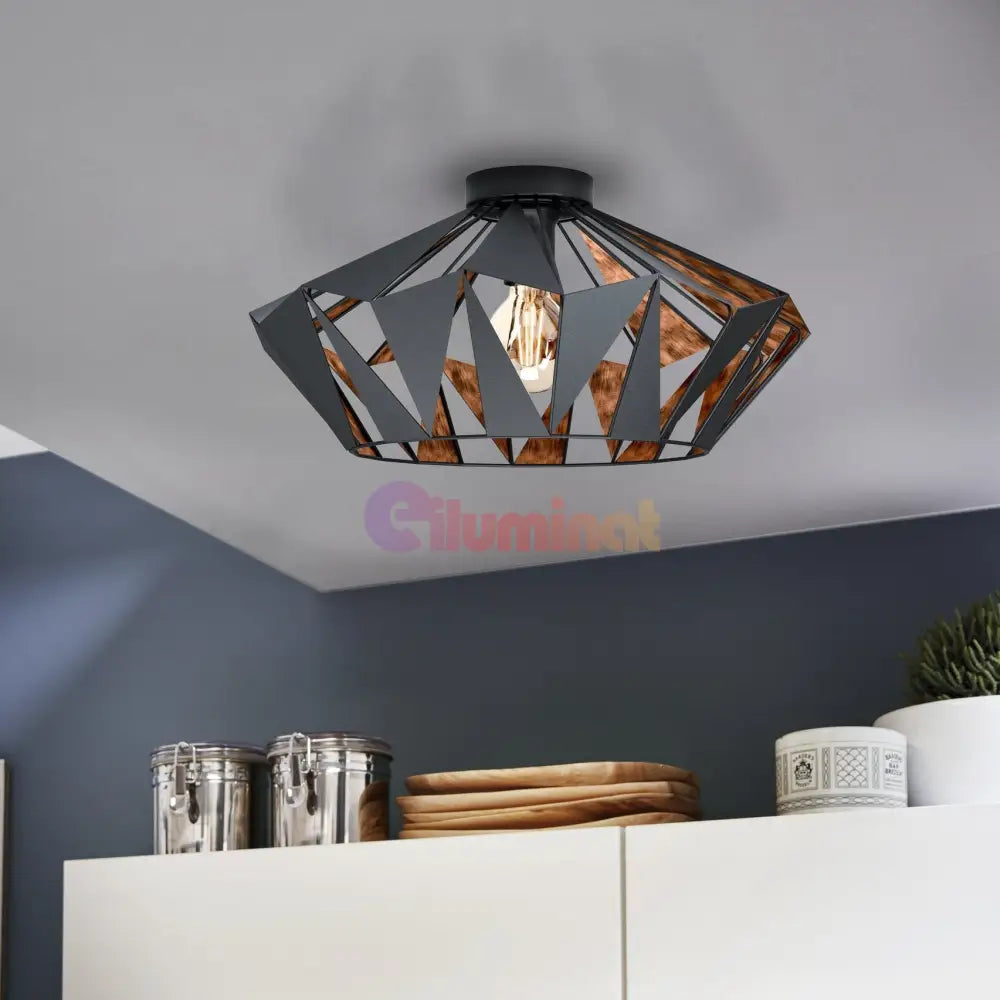 Lustra LED EGLO CARLTON 6 43399 NEAGRA / VINTAGE SI RETRO DESIGN Home & Garden
