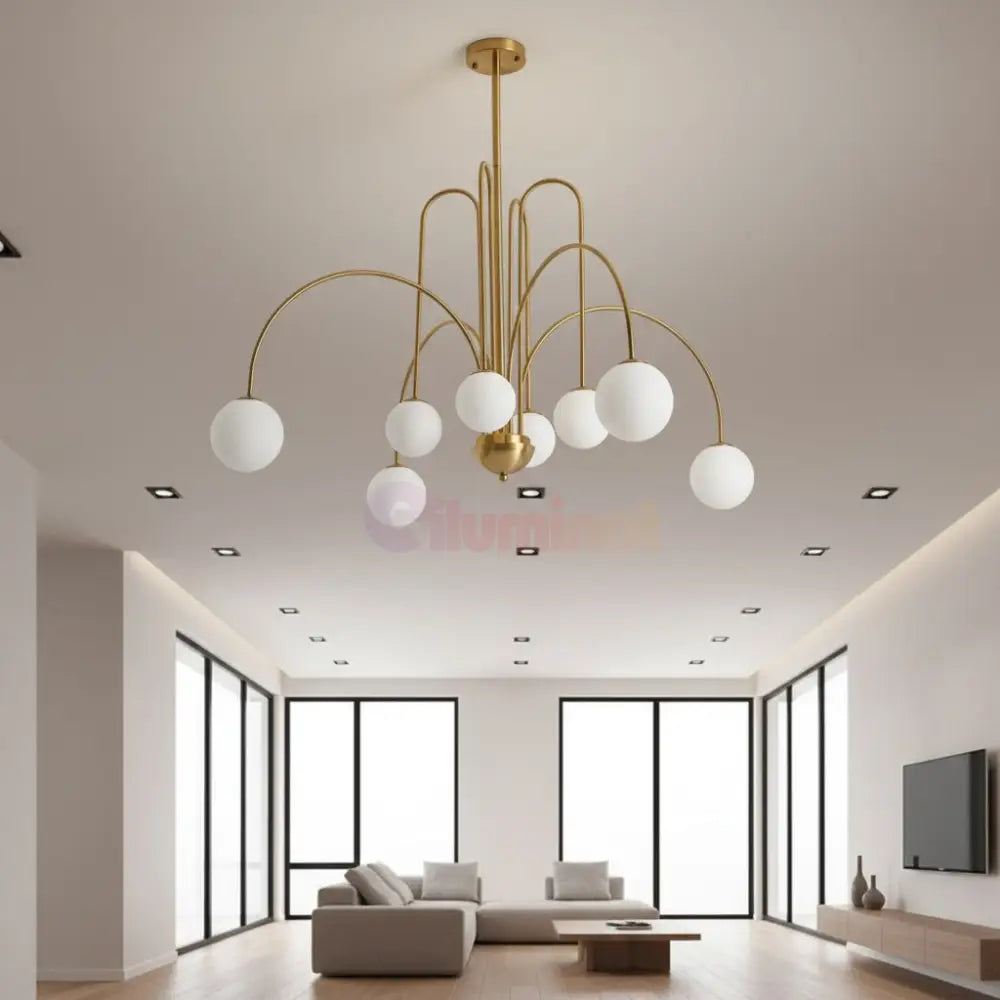 Lustra CARO Gold Abajur Mat 8xG9 Chandeliers