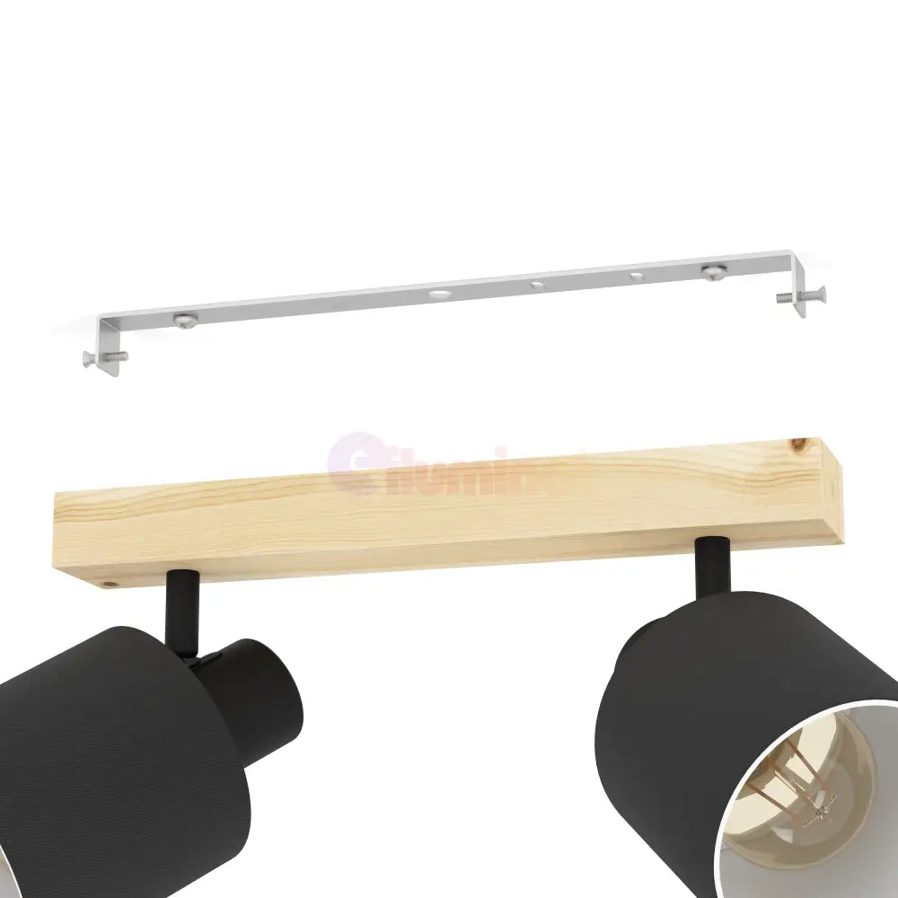 Lustra cu 2 Spoturi BATALLAS Black & Brown Chandeliers