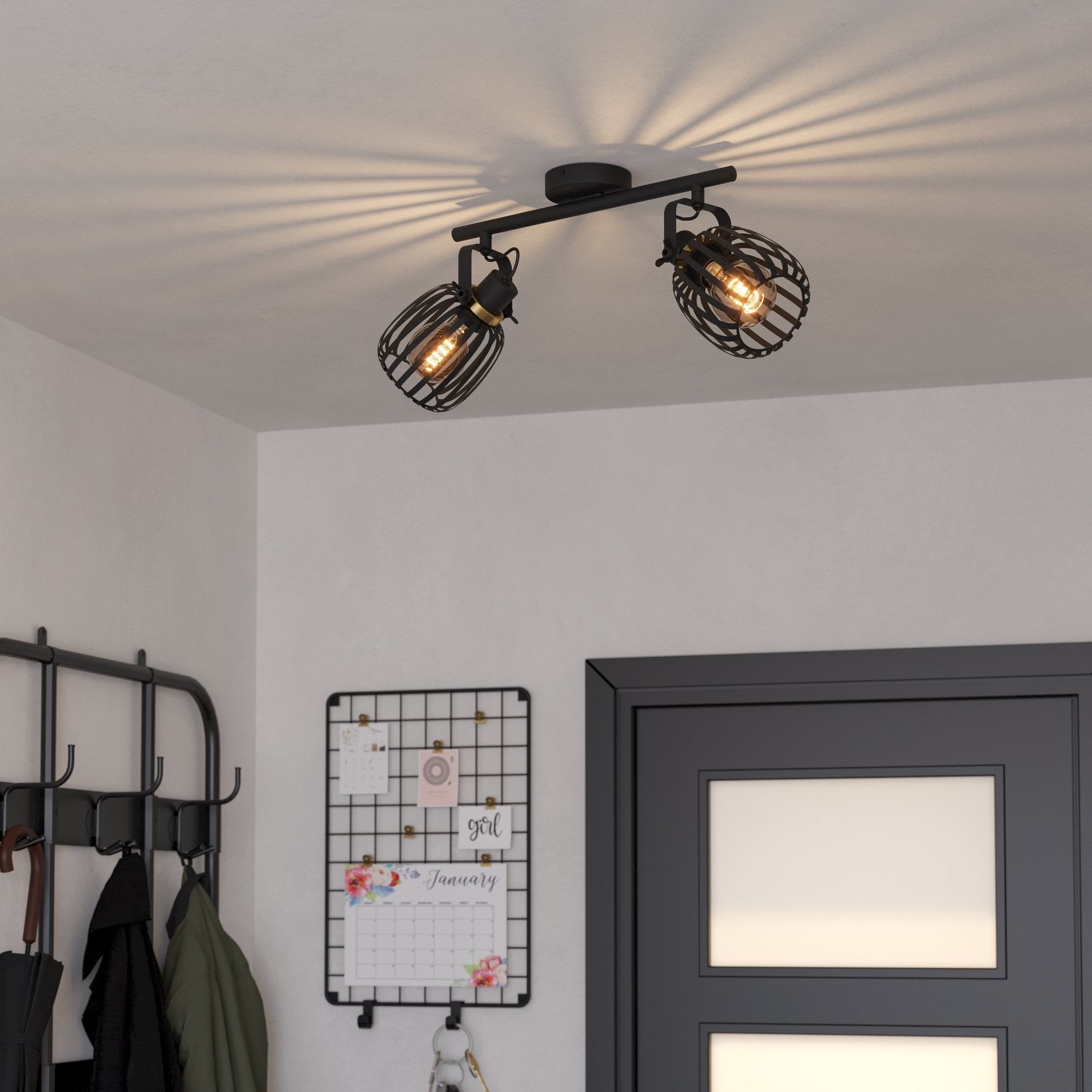 Lustra cu 2 Spoturi Black GIRONA EGLO 900662 NEAGRA / MINIMALIST DESIGN Lighting Fixtures