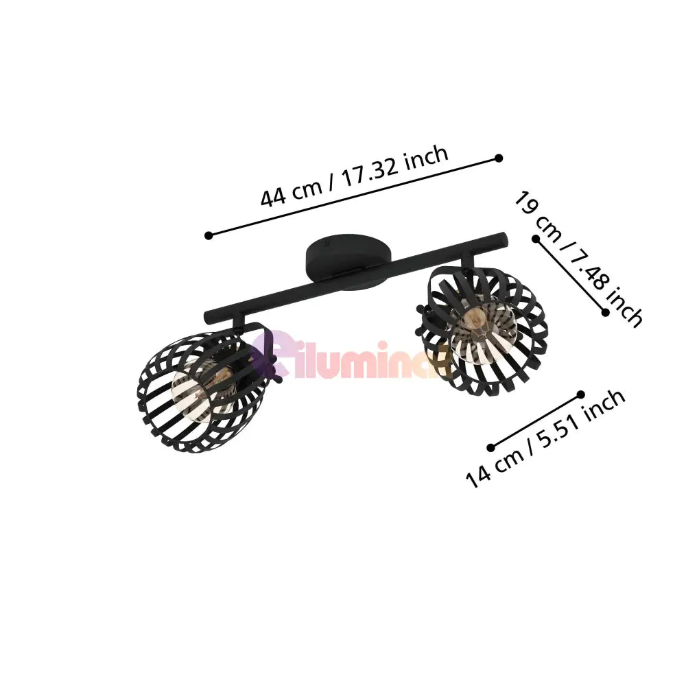 Lustra cu 2 Spoturi Black GIRONA EGLO 900662 NEAGRA / MINIMALIST DESIGN Lighting Fixtures