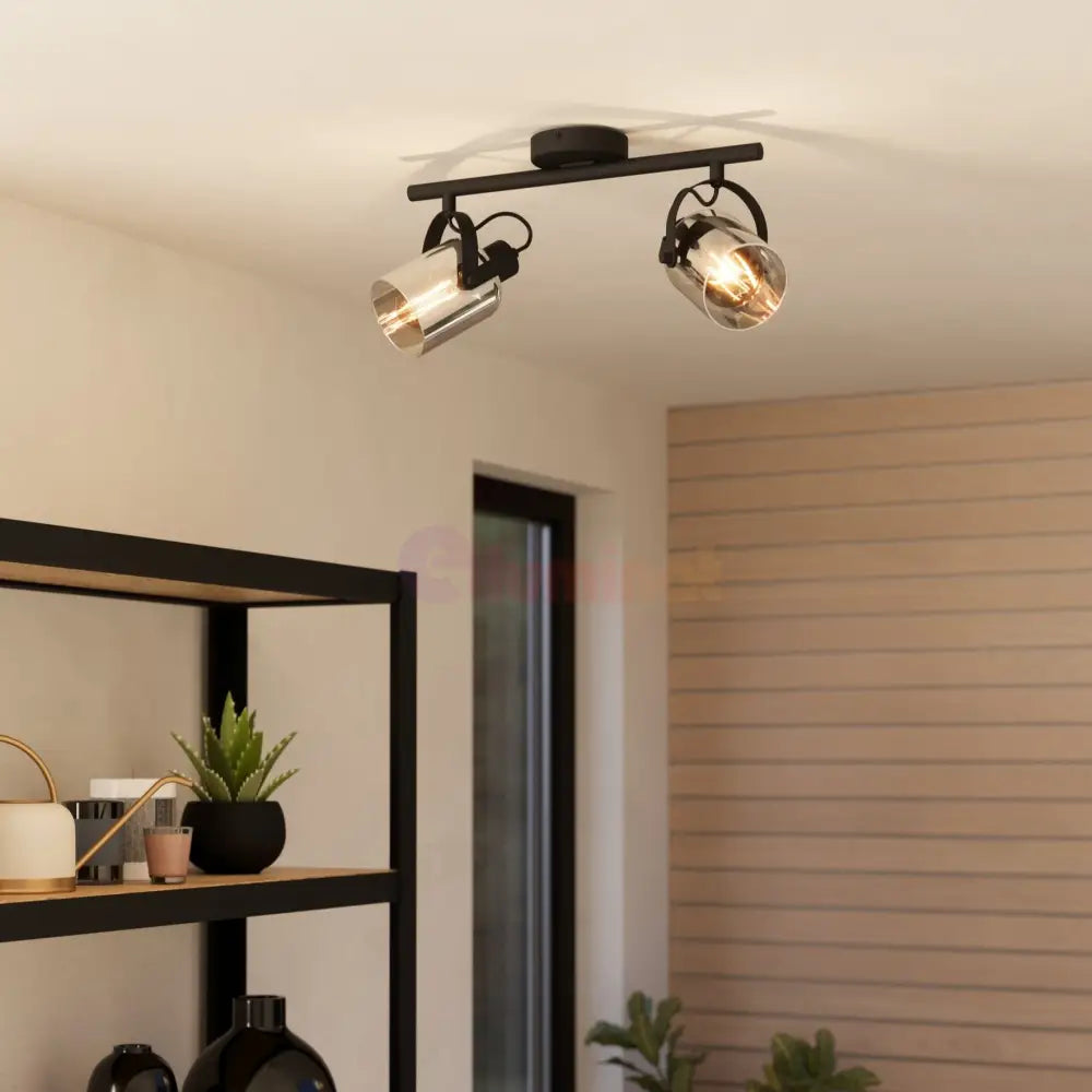 Lustra Cu 2 Spoturi Reglabile Black BERREGAS 44CM Lighting Fixtures