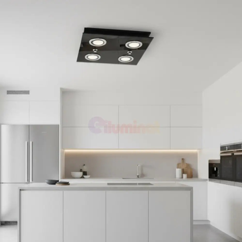Lustra Cu 4 Spoturi GRATTINO Black Eglo Lighting Fixtures