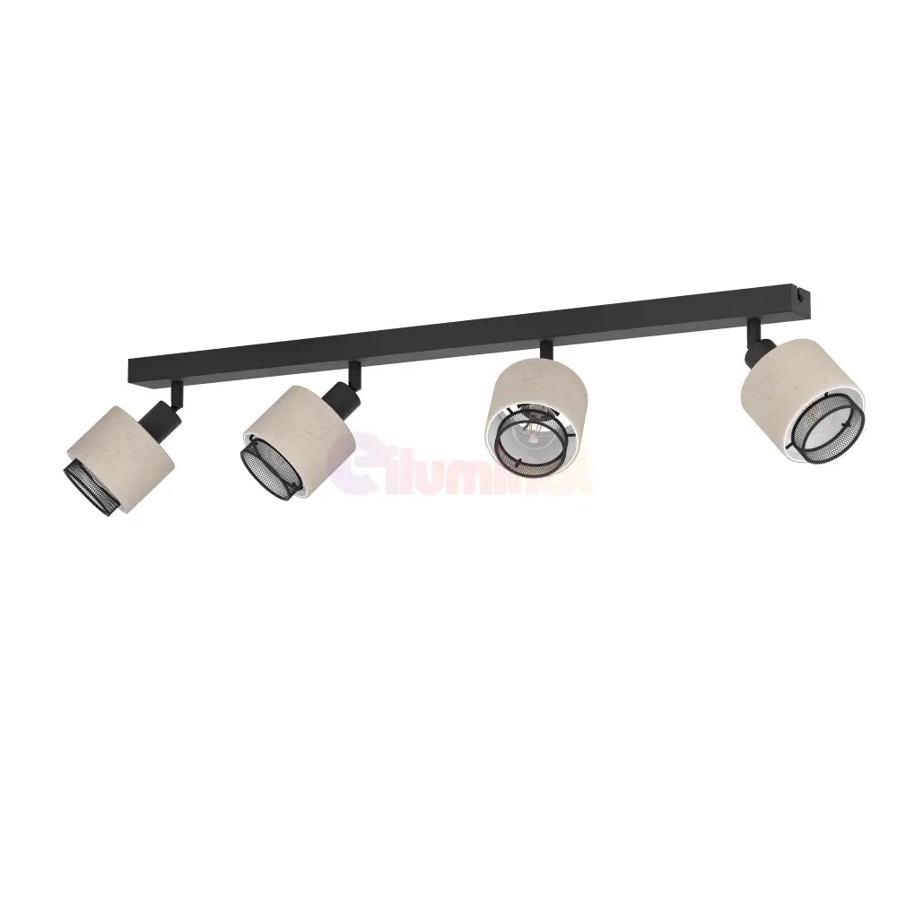 Lustra Cu 4 Spoturi Reglabile Black Natural ROSLEY 75CM NEAGRA Lighting Fixtures