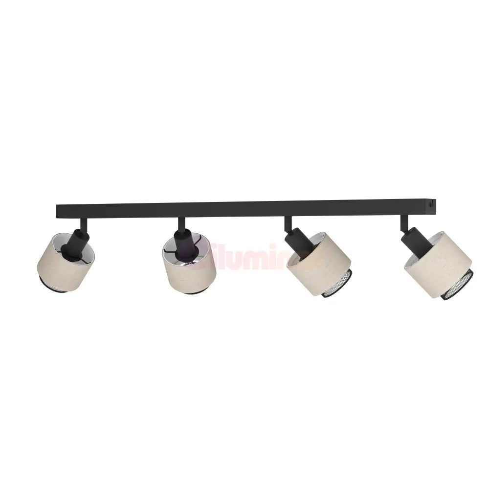 Lustra Cu 4 Spoturi Reglabile Black Natural ROSLEY 75CM NEAGRA Lighting Fixtures