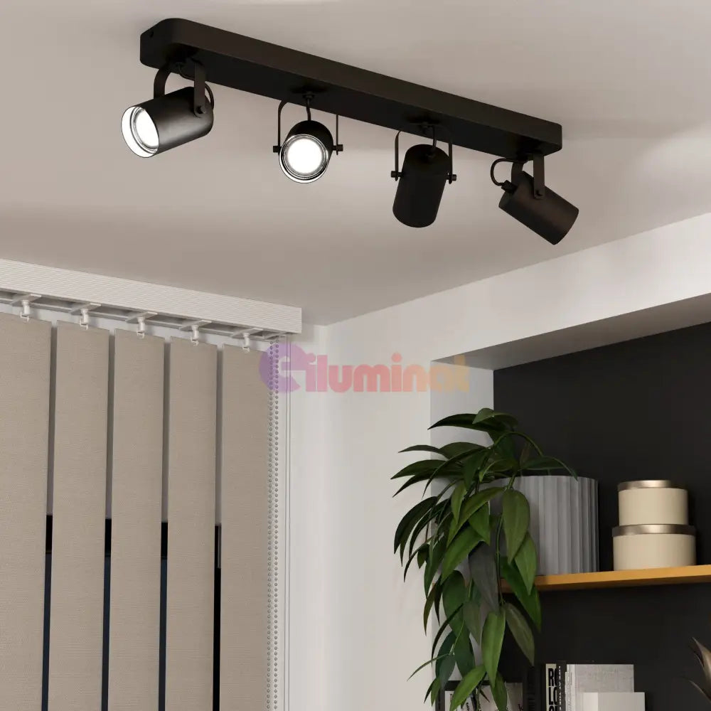 Lustra Cu 4 Spoturi Reglabile Black SOREGO EGLO NEAGRA Lighting Fixtures