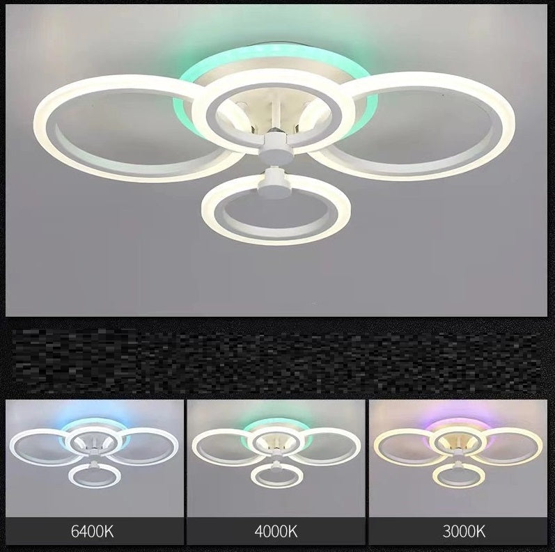 Lustra Led 90W 2 + 2 Circle Design Rgb Telecomanda Lighting Fixtures