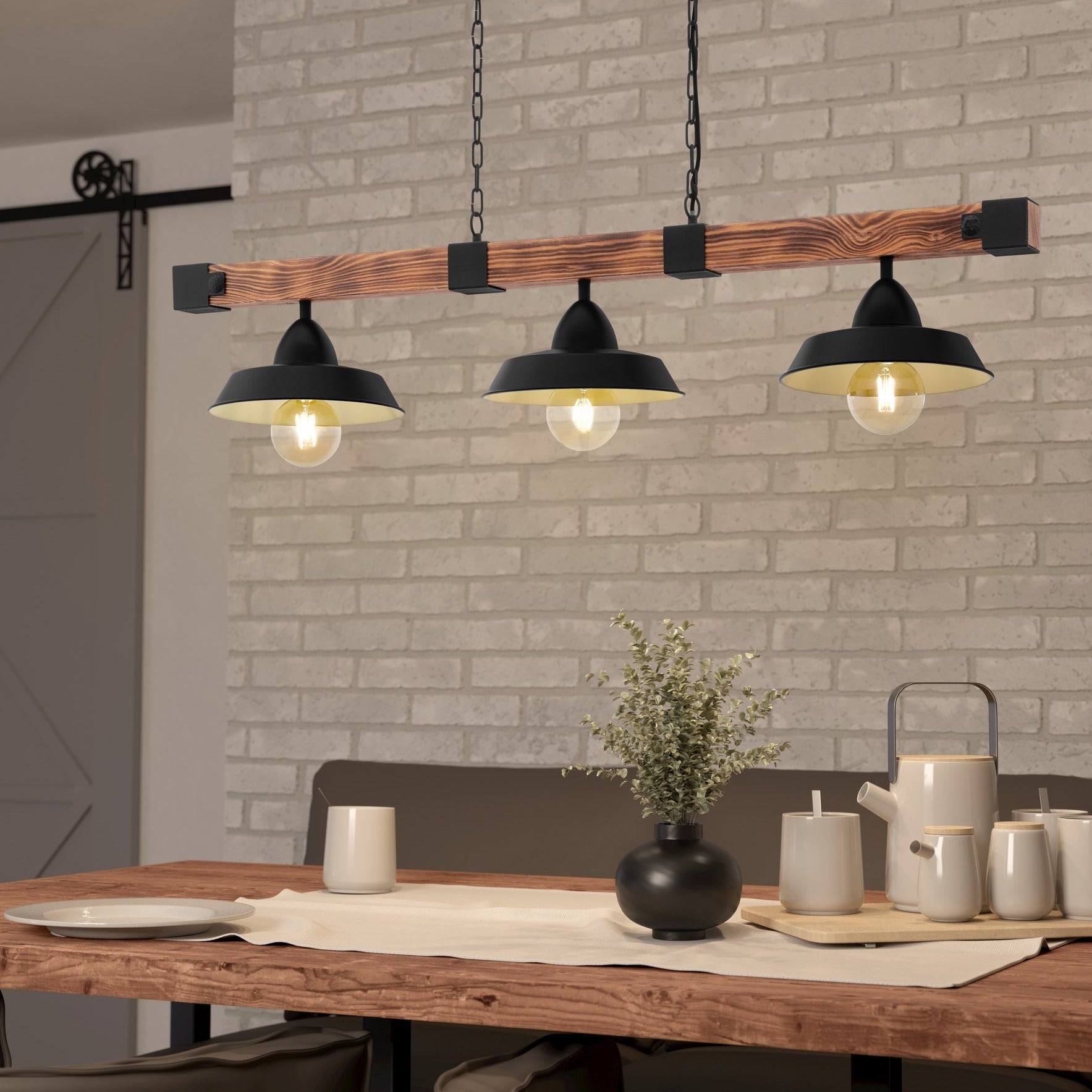 Lustra EGLO OLDBURY 3x60W 44086 NEGRU SI MARO / VINTAGE SI RETRO DESIGN Lighting Fixtures