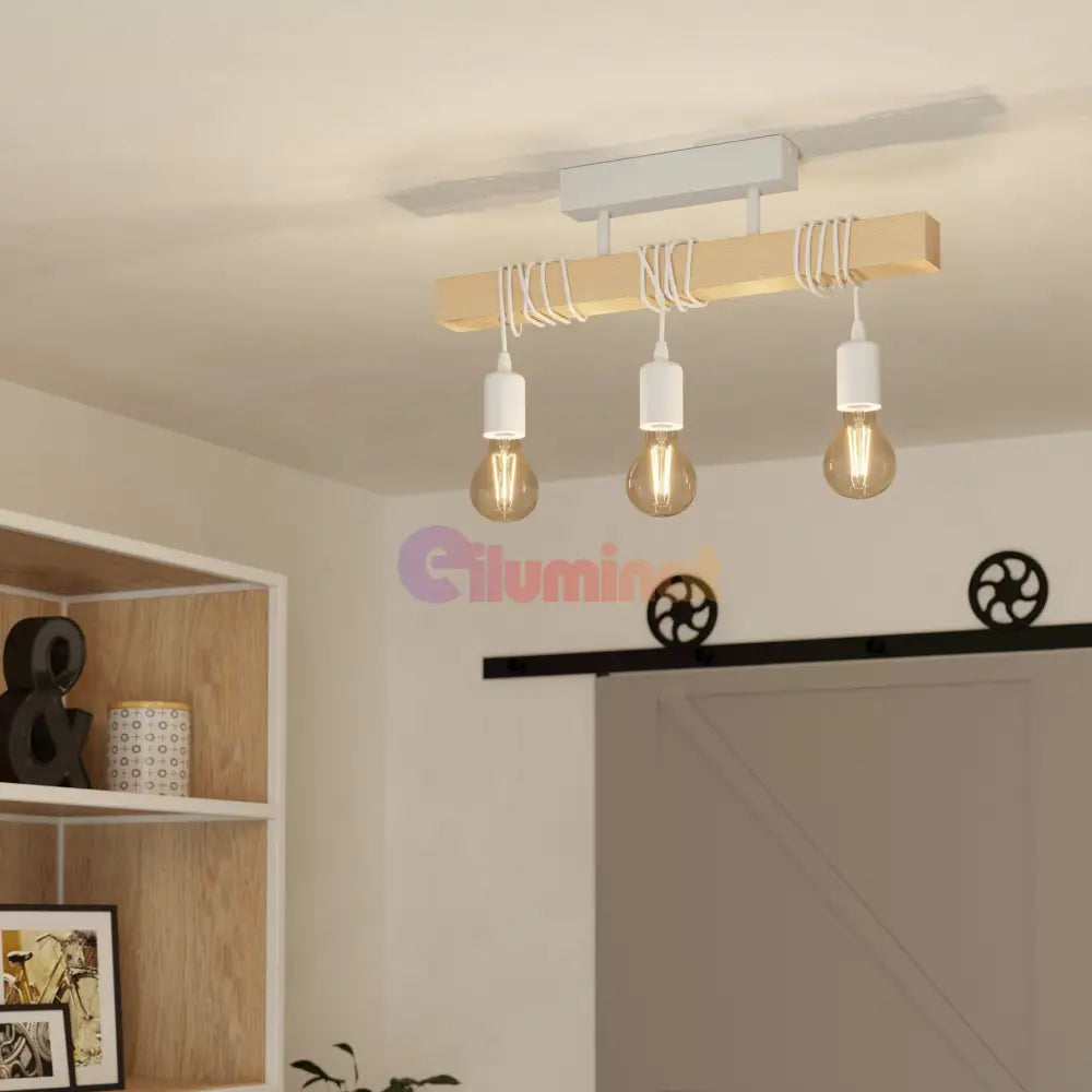 Lustra EGLO TOWNSHEND ALBA 44082 LEMN / VINTAGE SI RETRO DESIGN Lighting Fixtures