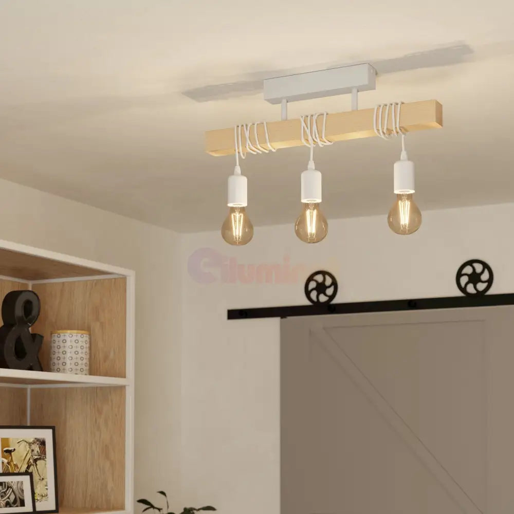 Lustra EGLO TOWNSHEND ALBA 44082 LEMN / VINTAGE SI RETRO DESIGN Lighting Fixtures