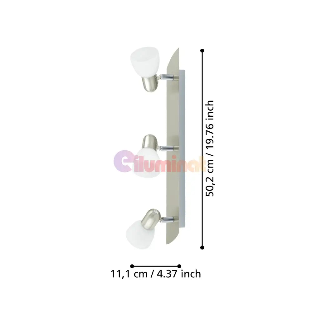 Lustra ENEA cu 3 Spoturi Silver 40CM ABAJUR / 40CM Chandeliers