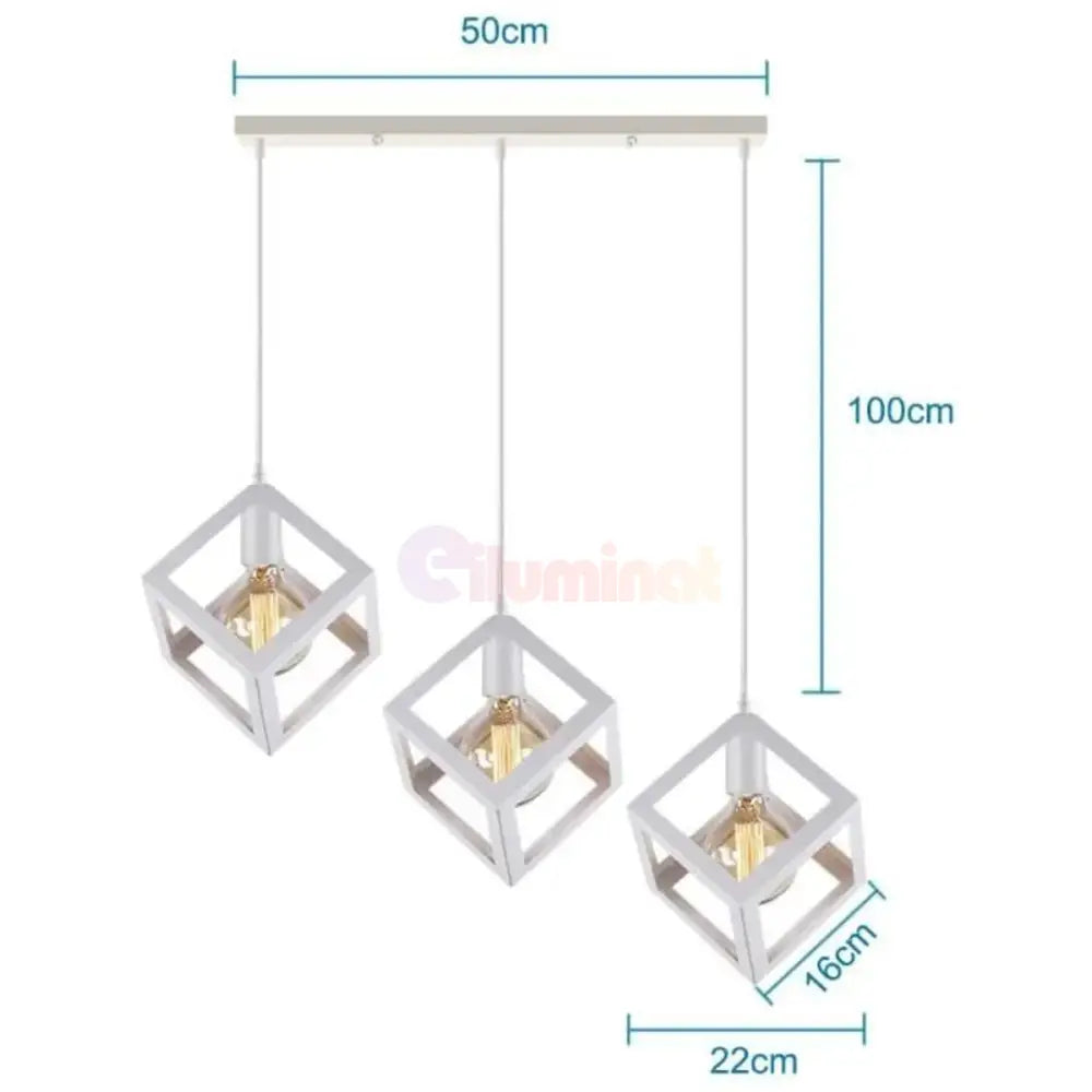 Lustra Fedra Cub Alb Vintage Suport Liniar Lighting Fixtures