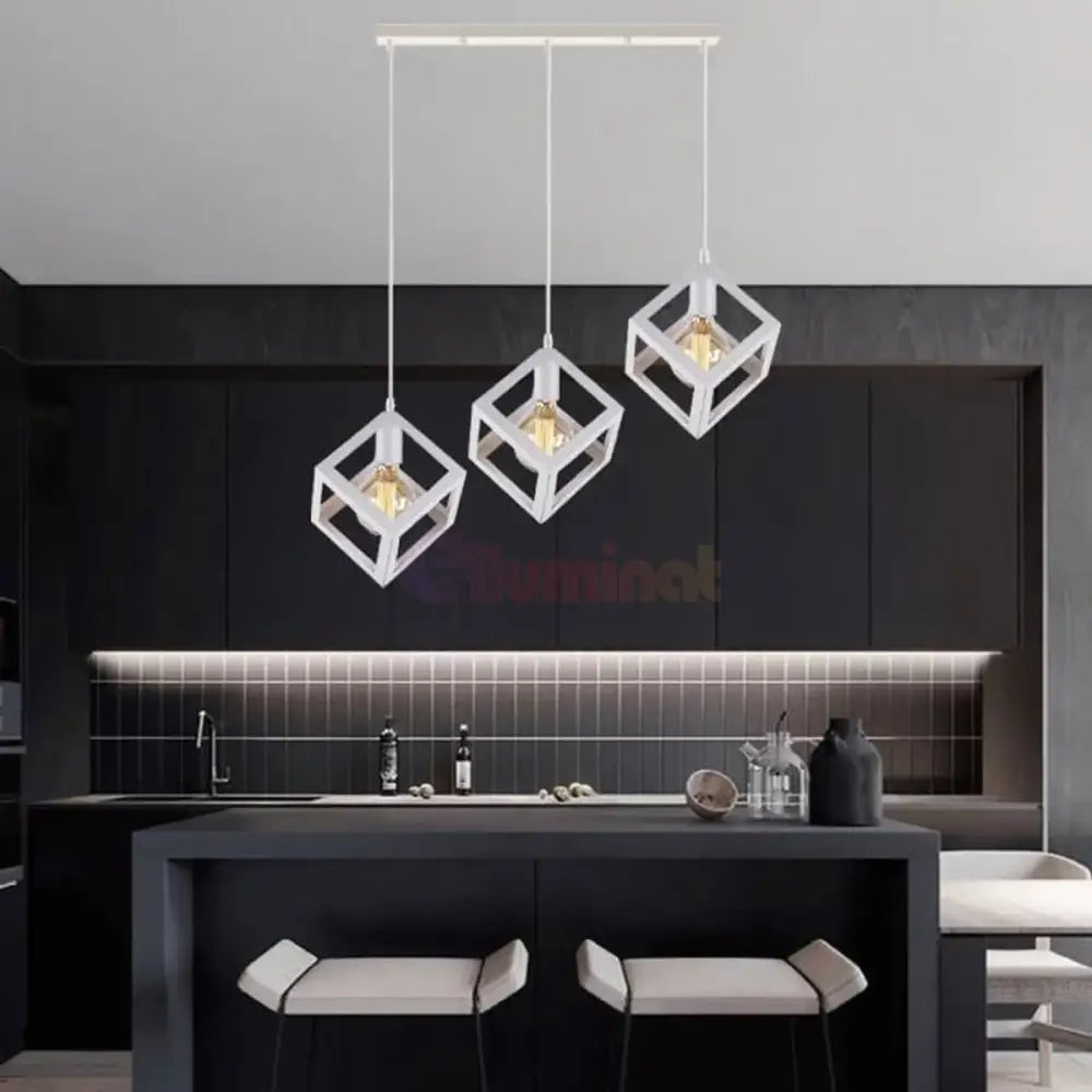 Lustra Fedra Cub Alb Vintage Suport Liniar Lighting Fixtures