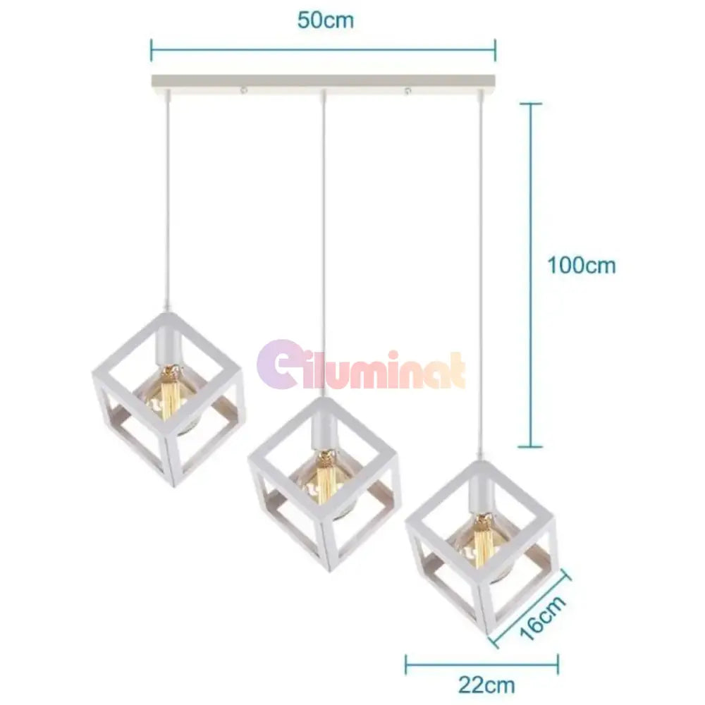 Lustra Fedra Cub Alb Vintage Suport Liniar Lighting Fixtures