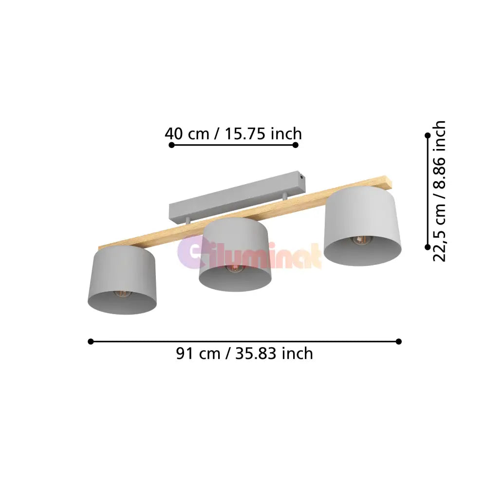 Lustra Grey & Brown MARIEL 91CM EGLO GRI Lighting Fixtures