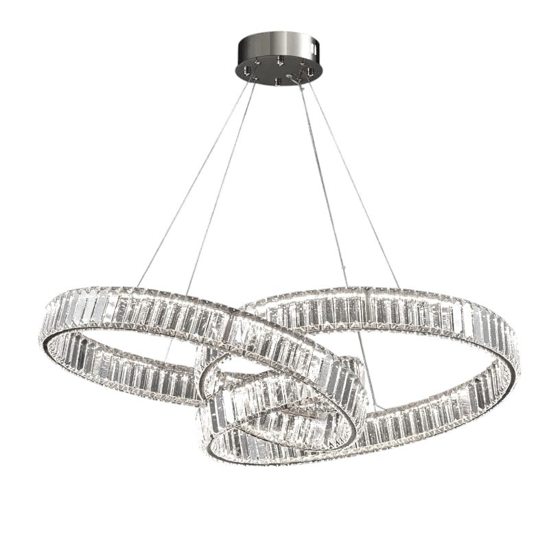 Lustra LED LEVA Cristal Silver 3 Functii Telecomanda