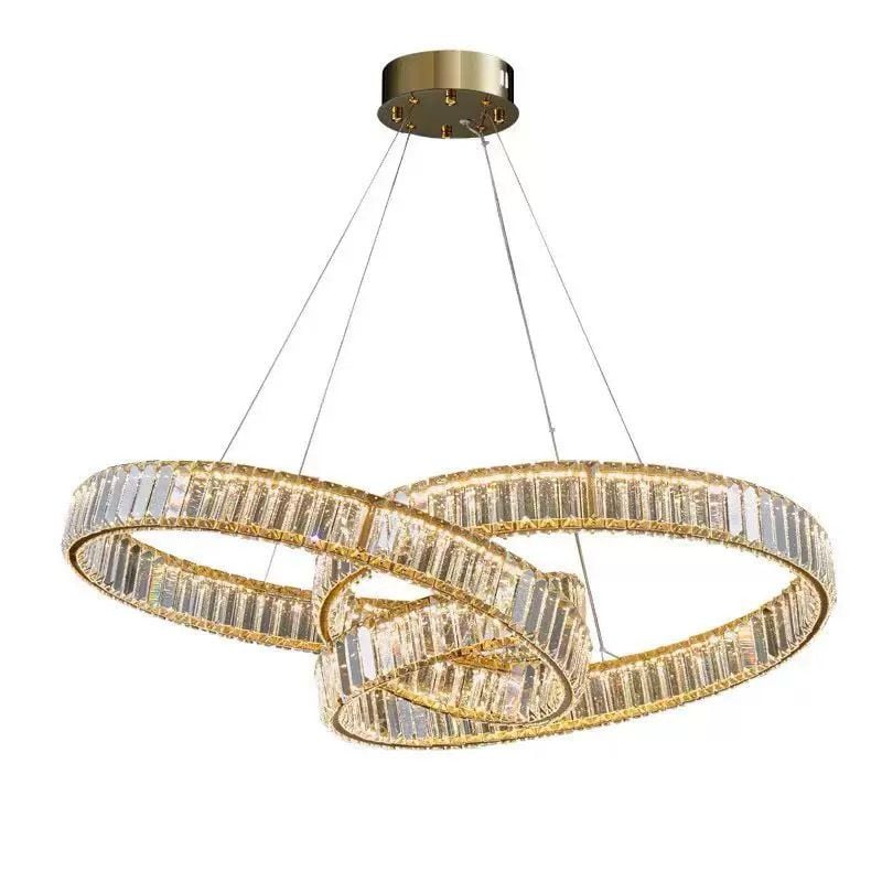 Lustra LED LEVA Cristal Gold 3 Functii Telecomanda