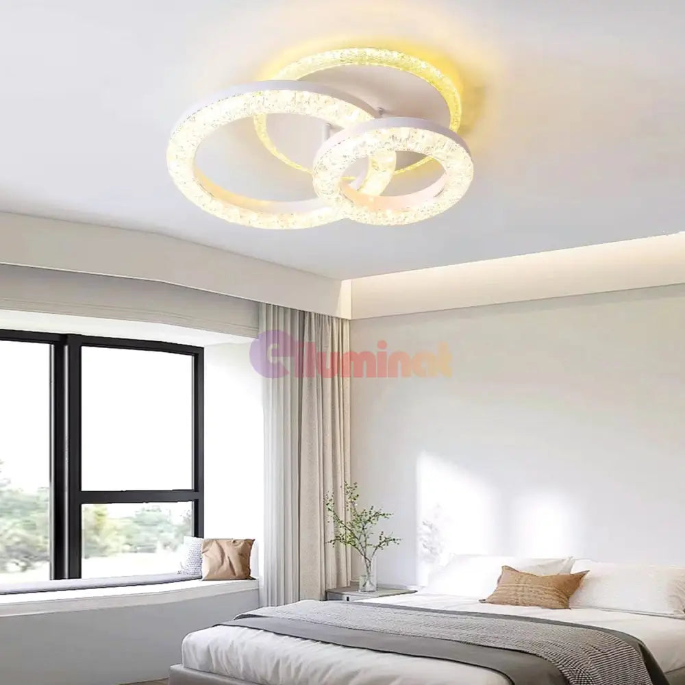 Lustra Led 1 + 1 Circle Bubbles Echivalent 400W Telecomanda Lighting Fixtures