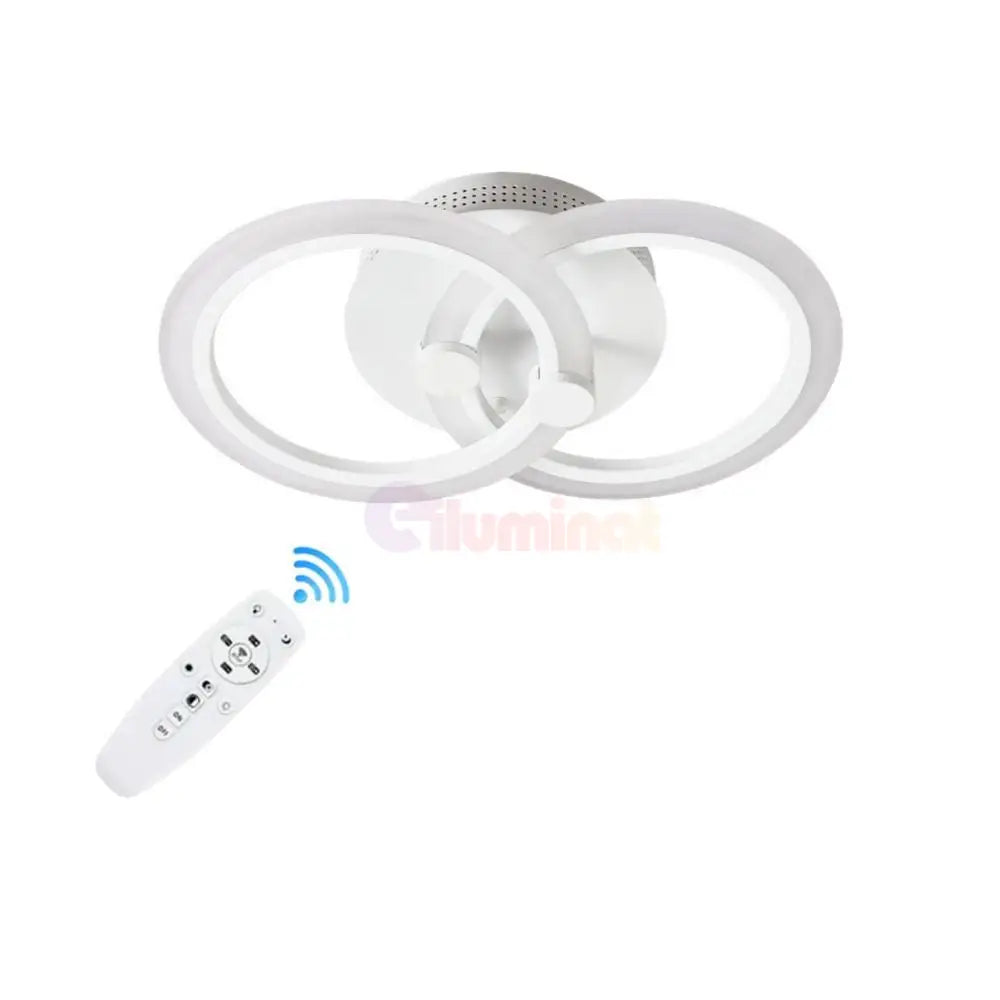 Lustra Led 1 + 1 Circle Design Alb Echivalent 300W Telecomanda Lighting Fixtures