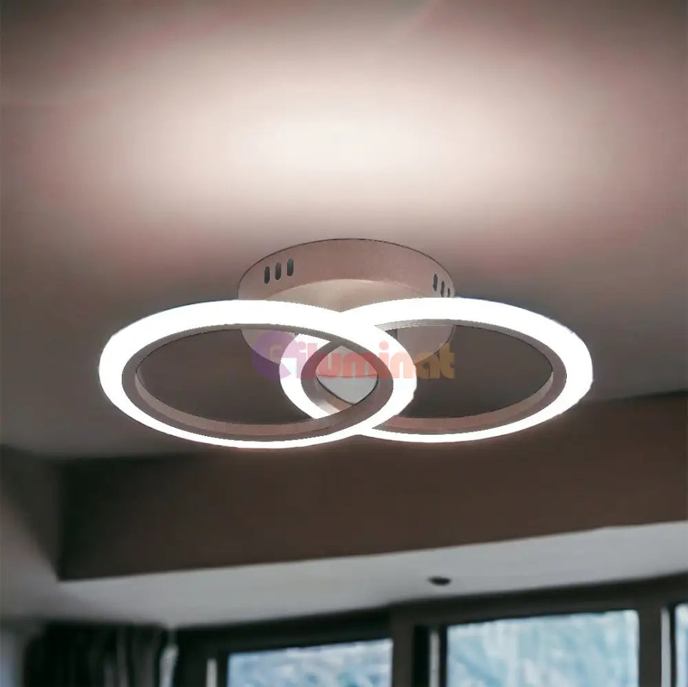 Lustra Led 1 + 1 Circle Design Maro Echivalent 300W Telecomanda Lighting Fixtures