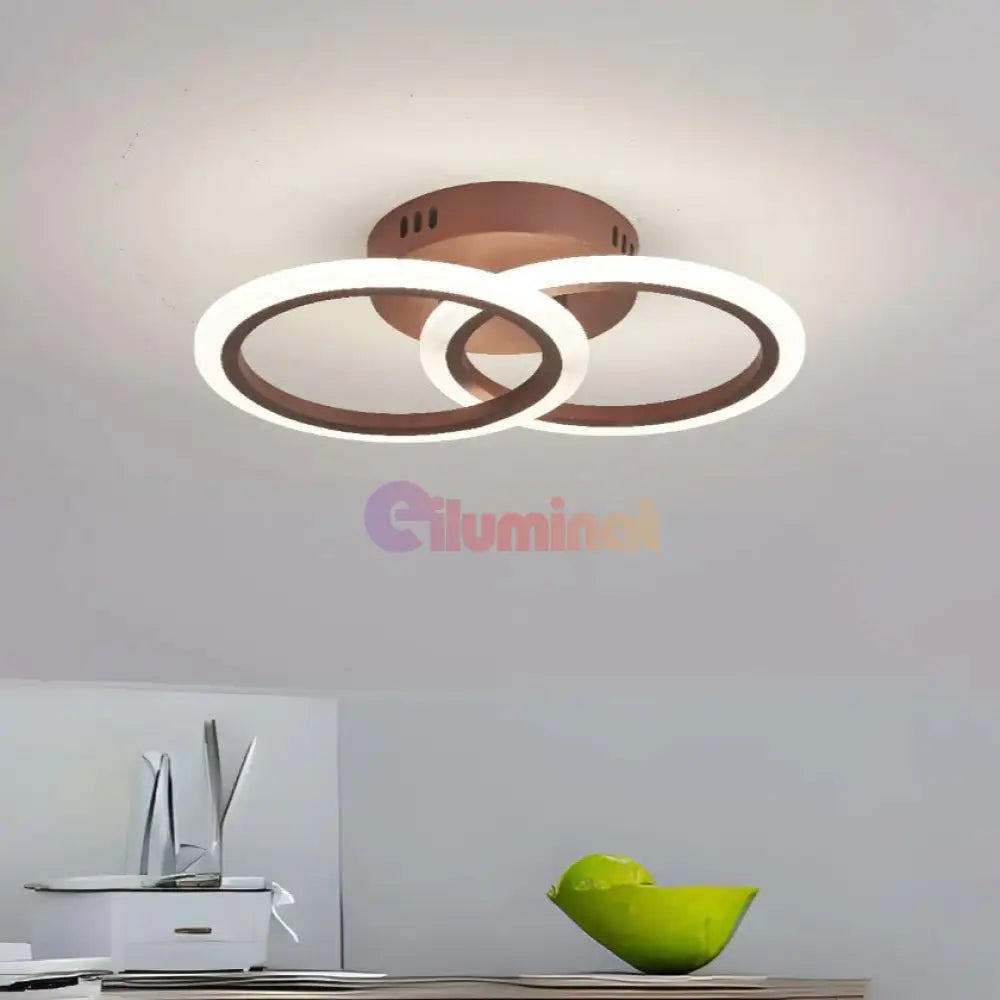 Lustra Led 1 + 1 Circle Design Maro Echivalent 300W Telecomanda Lighting Fixtures