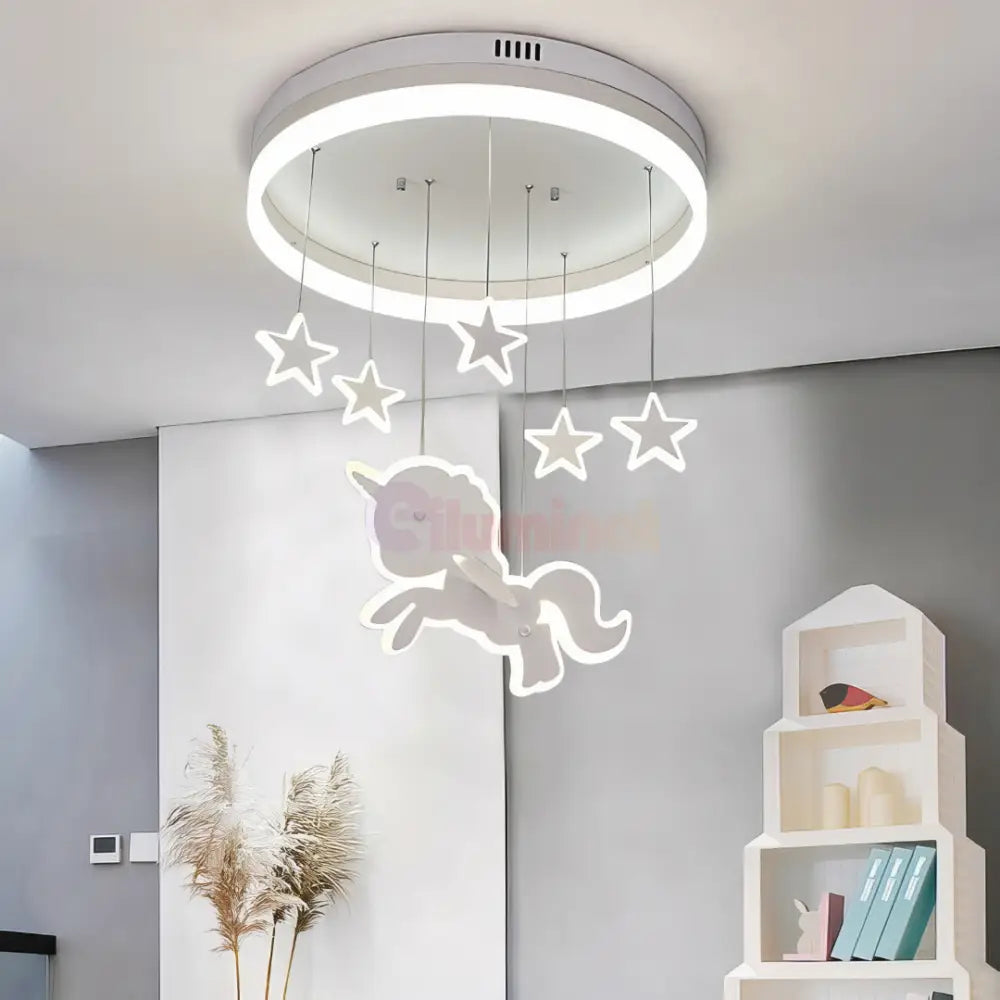 Lustra LED 100W Starry Unicorn Telecomanda 5305 ALBA / 50CM / KIDS Lighting Fixtures