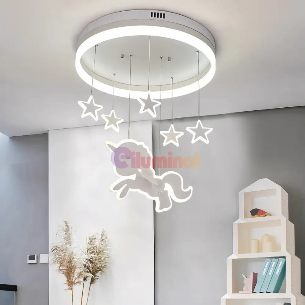 Lustra LED 100W Starry Unicorn Telecomanda 5305 ALBA / 50CM / KIDS Lighting Fixtures