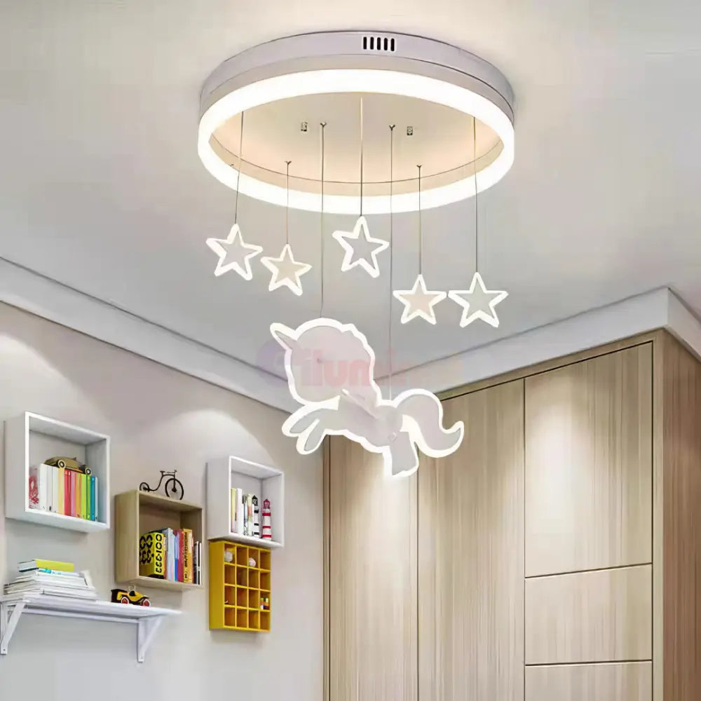 Lustra LED 100W Starry Unicorn Telecomanda 5305 ALBA / 50CM / KIDS Lighting Fixtures