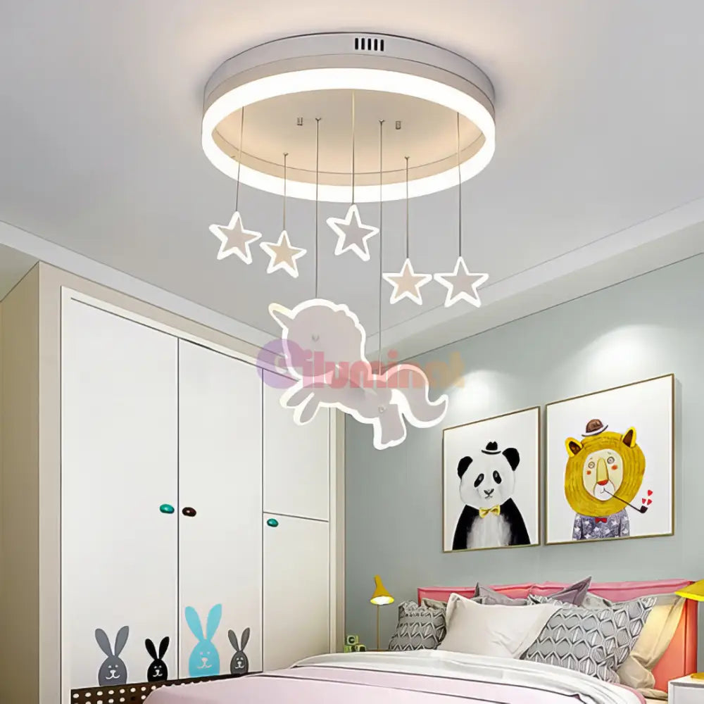 Lustra LED 100W Starry Unicorn Telecomanda 5305 ALBA / 50CM / KIDS Lighting Fixtures