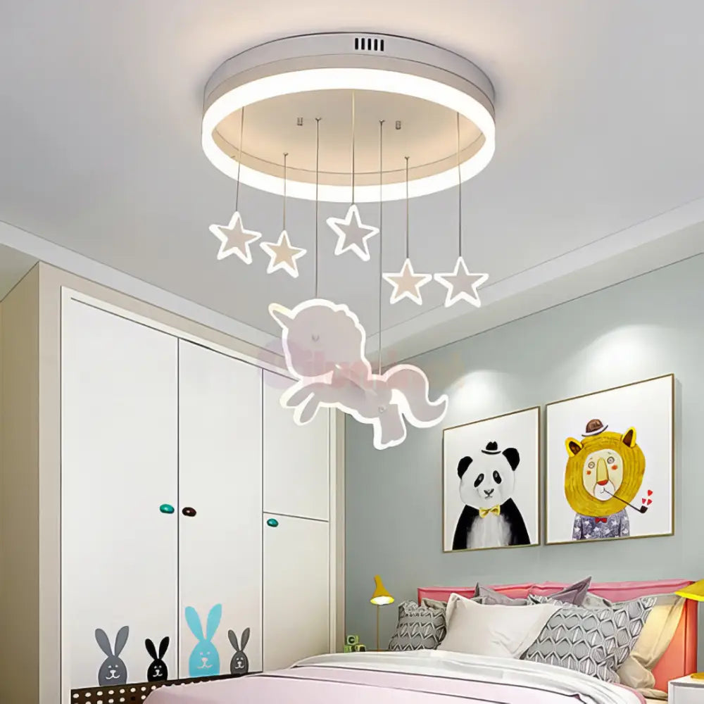Lustra LED 100W Starry Unicorn Telecomanda 5305 ALBA / 50CM / KIDS Lighting Fixtures