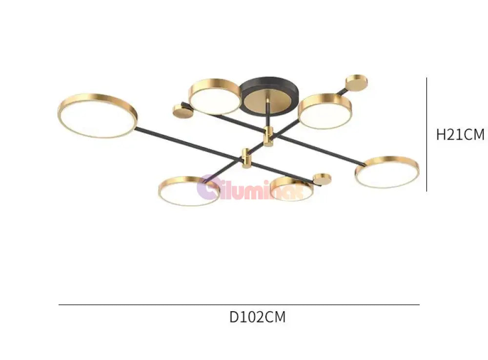 Lustra Led 102W 3 + 3 Dynamo Echivalent 500W Telecomanda Lighting Fixtures