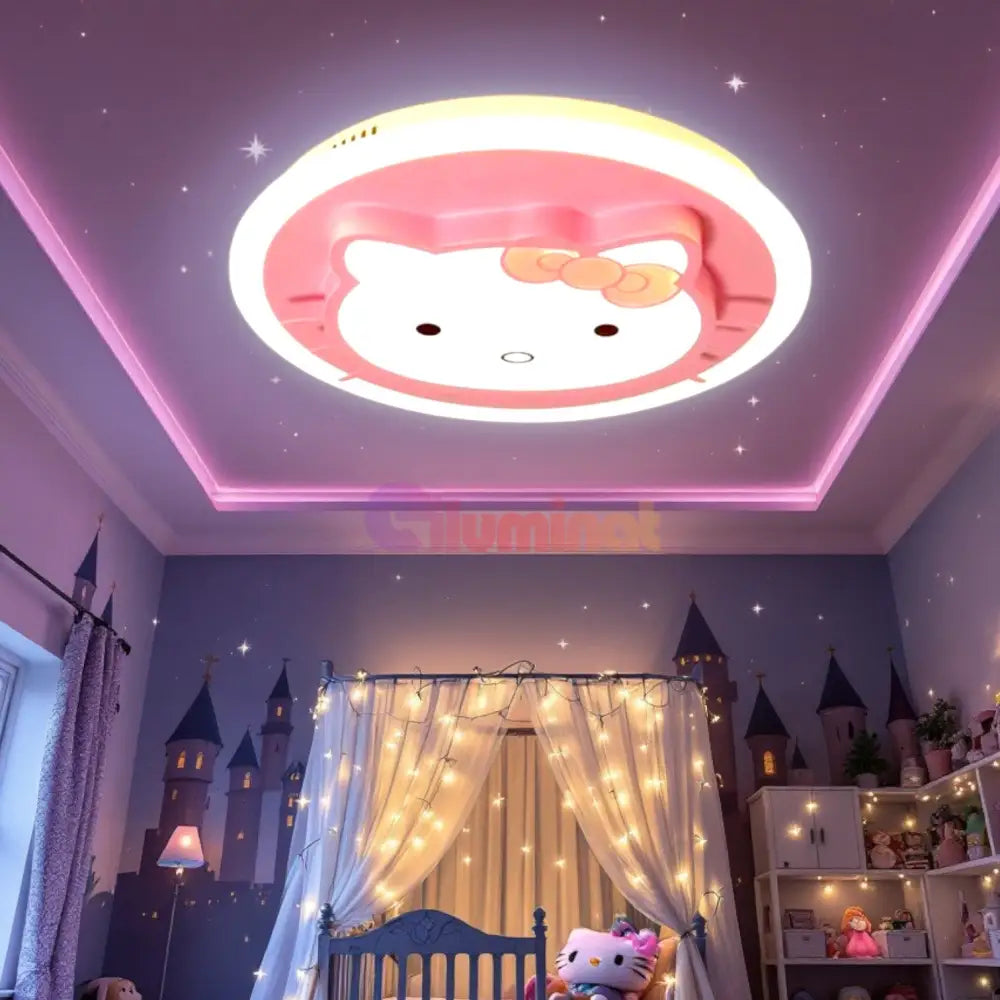 Lustra LED 104W Pink Kitty Telecomanda Echivalent 400W KIDS Lighting Fixtures