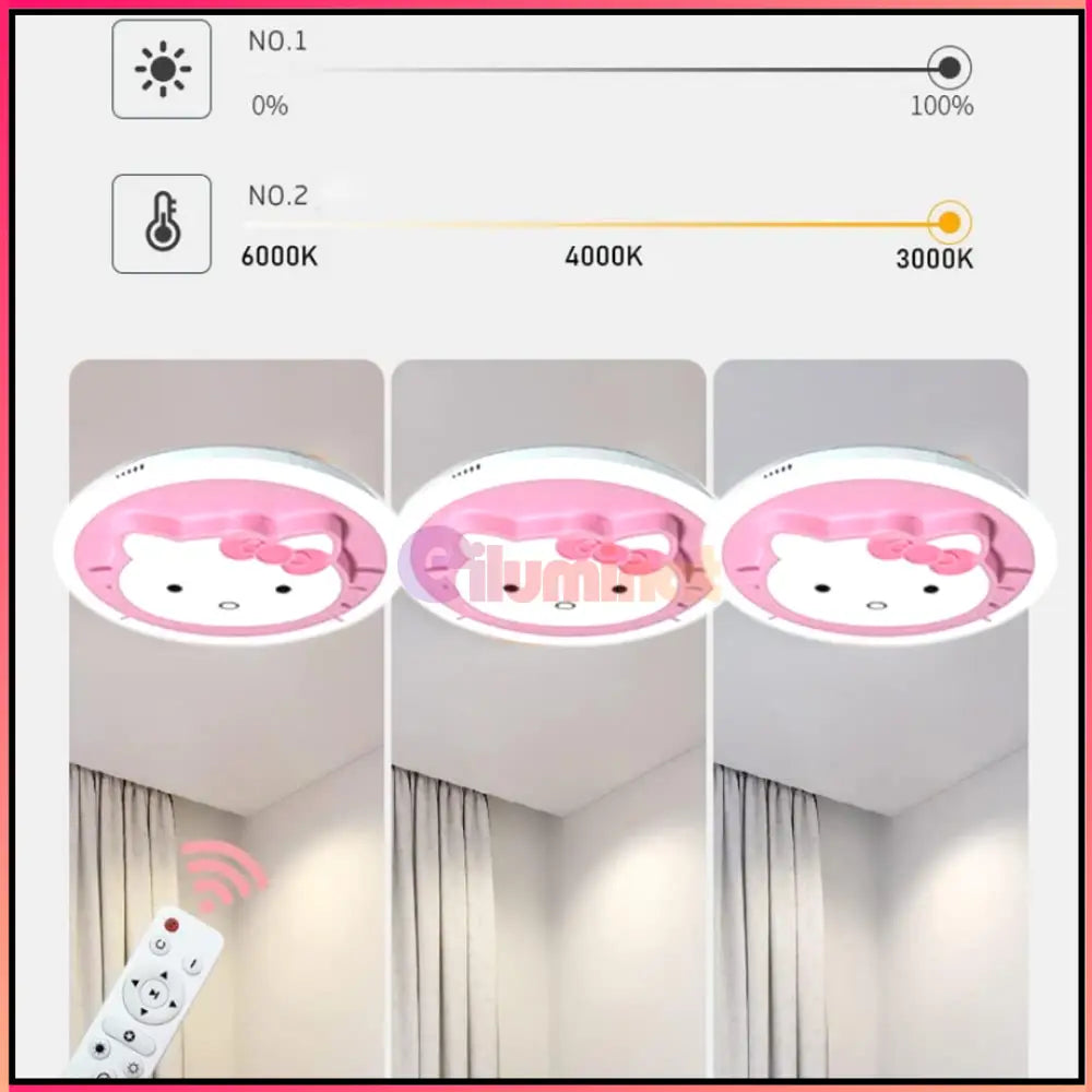 Lustra LED 104W Pink Kitty Telecomanda Echivalent 400W KIDS Lighting Fixtures