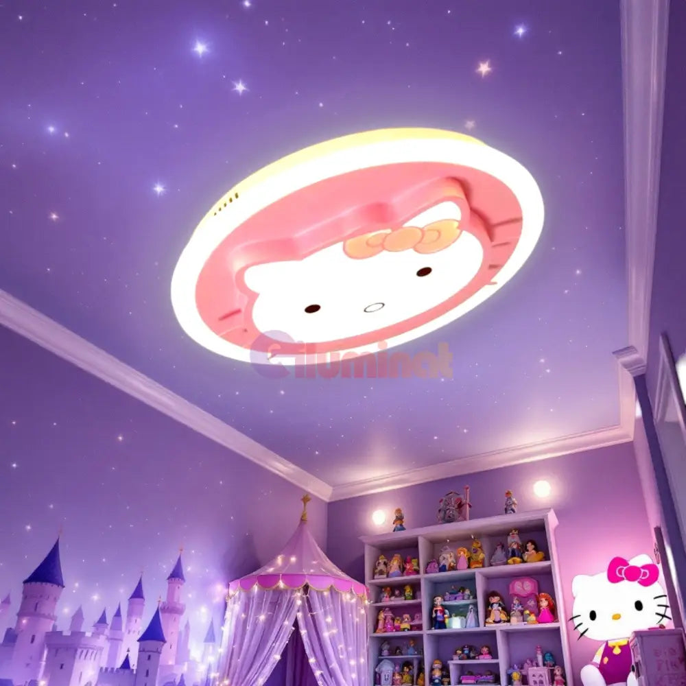 Lustra LED 104W Pink Kitty Telecomanda Echivalent 400W KIDS Lighting Fixtures