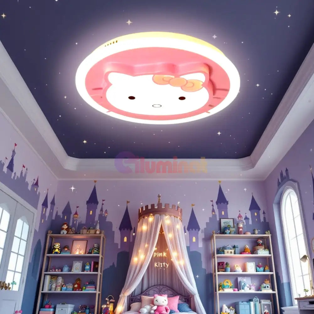 Lustra LED 104W Pink Kitty Telecomanda Echivalent 400W KIDS Lighting Fixtures