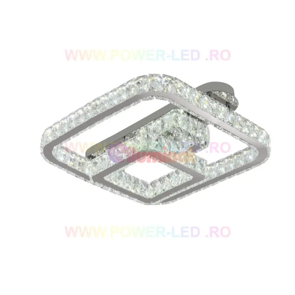 Lustra Led 108W Crown Square Cristal Telecomanda Chandeliers Crystal