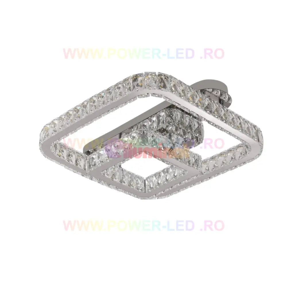 Lustra Led 108W Crown Square Cristal Telecomanda Chandeliers Crystal