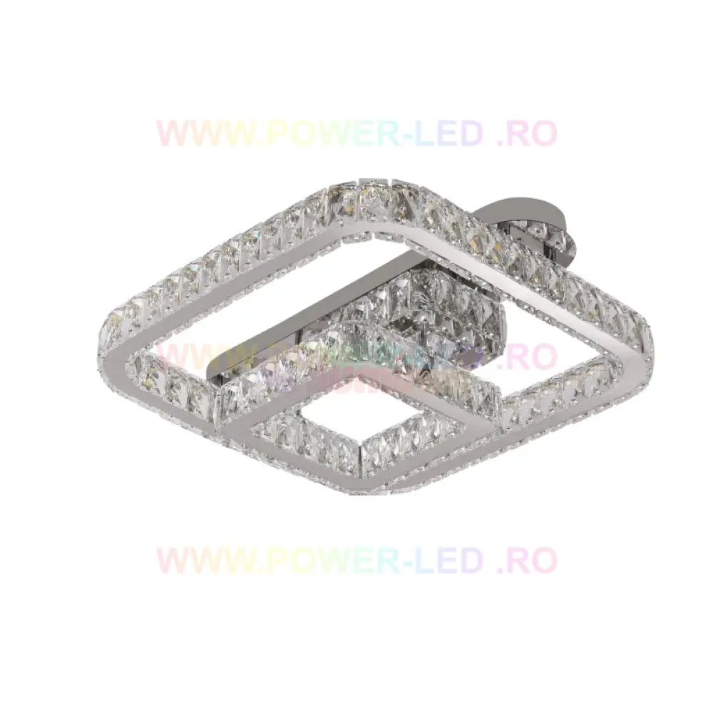 Lustra Led 108W Crown Square Cristal Telecomanda Chandeliers Crystal