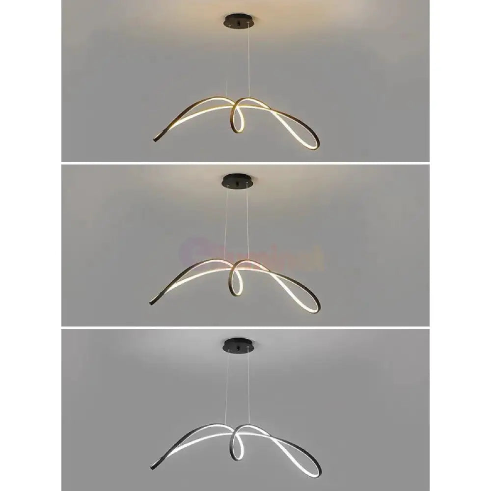 Lustra Led 108W Suspendata Eliptic Black Smart Lighting Fixtures