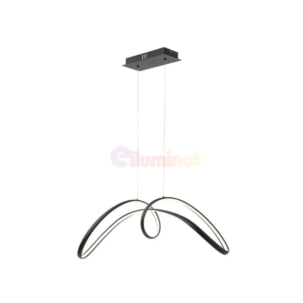 Lustra Led 108W Suspendata Eliptic Black Smart Lighting Fixtures