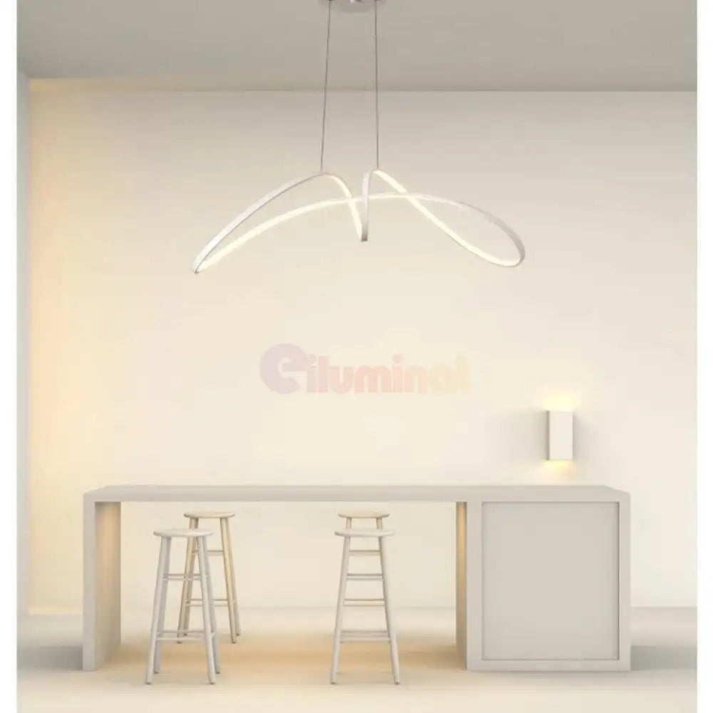 Lustra Led 108W Suspendata Eliptic White Smart Lighting Fixtures
