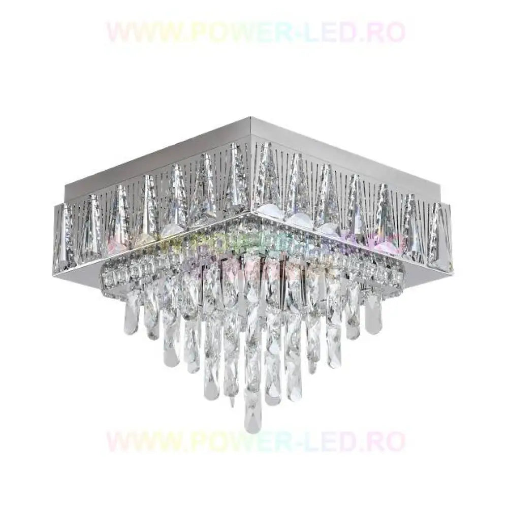 Lustra Led 120W Elegance Square Maxi Cristal Telecomanda Lighting Fixtures