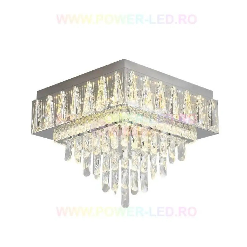 Lustra Led 120W Elegance Square Maxi Cristal Telecomanda Lighting Fixtures