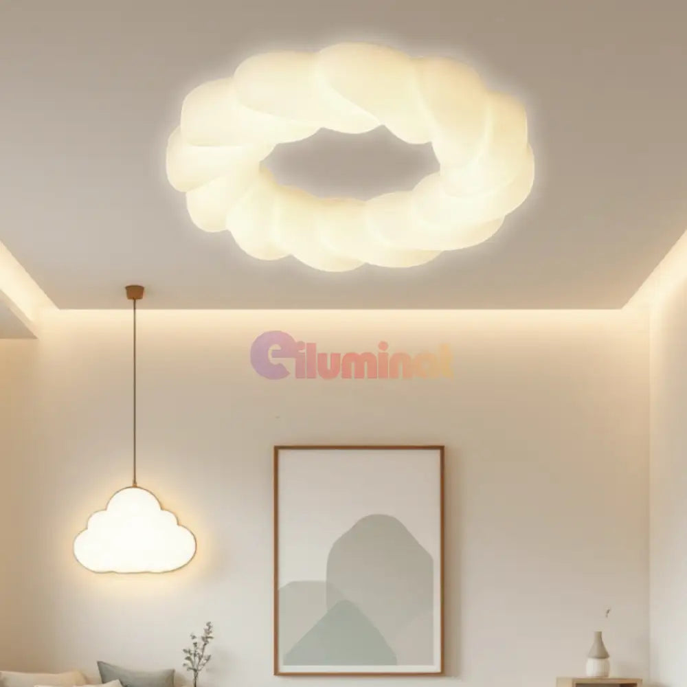 Lustra LED 120W Fluffy Cloud Telecomanda 5571 (XD) ALBA / 49CM / KIDS Lighting Fixtures