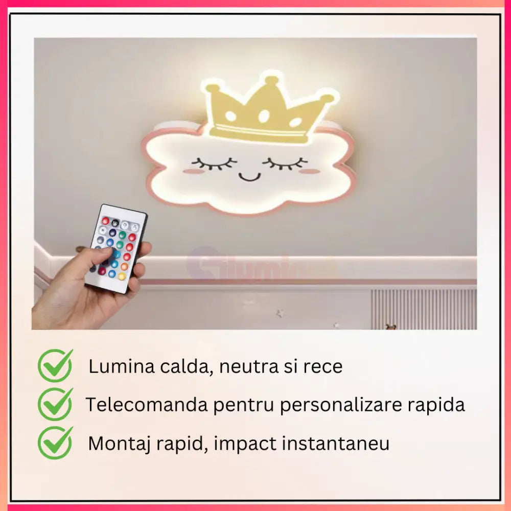 Lustra LED 120W Happy Cloud Telecomanda Echivalent 500W