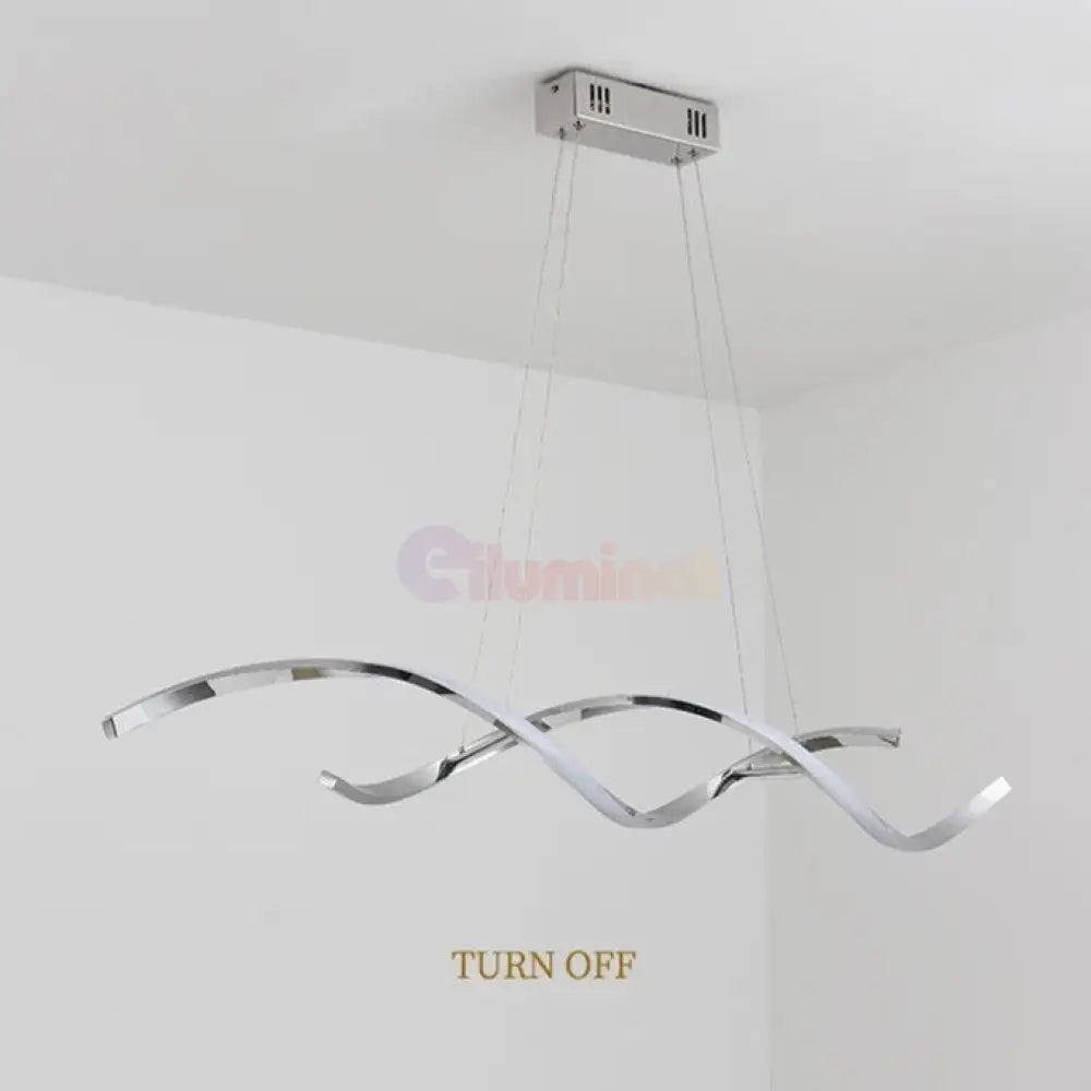 Lustra Led 120W Suspendata Linnea Chrome Telecomanda Lighting Fixtures