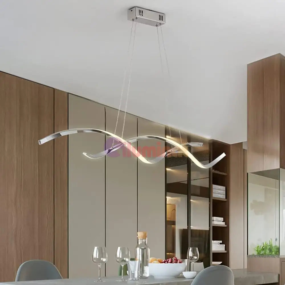 Lustra Led 120W Suspendata Linnea Chrome Telecomanda Lighting Fixtures