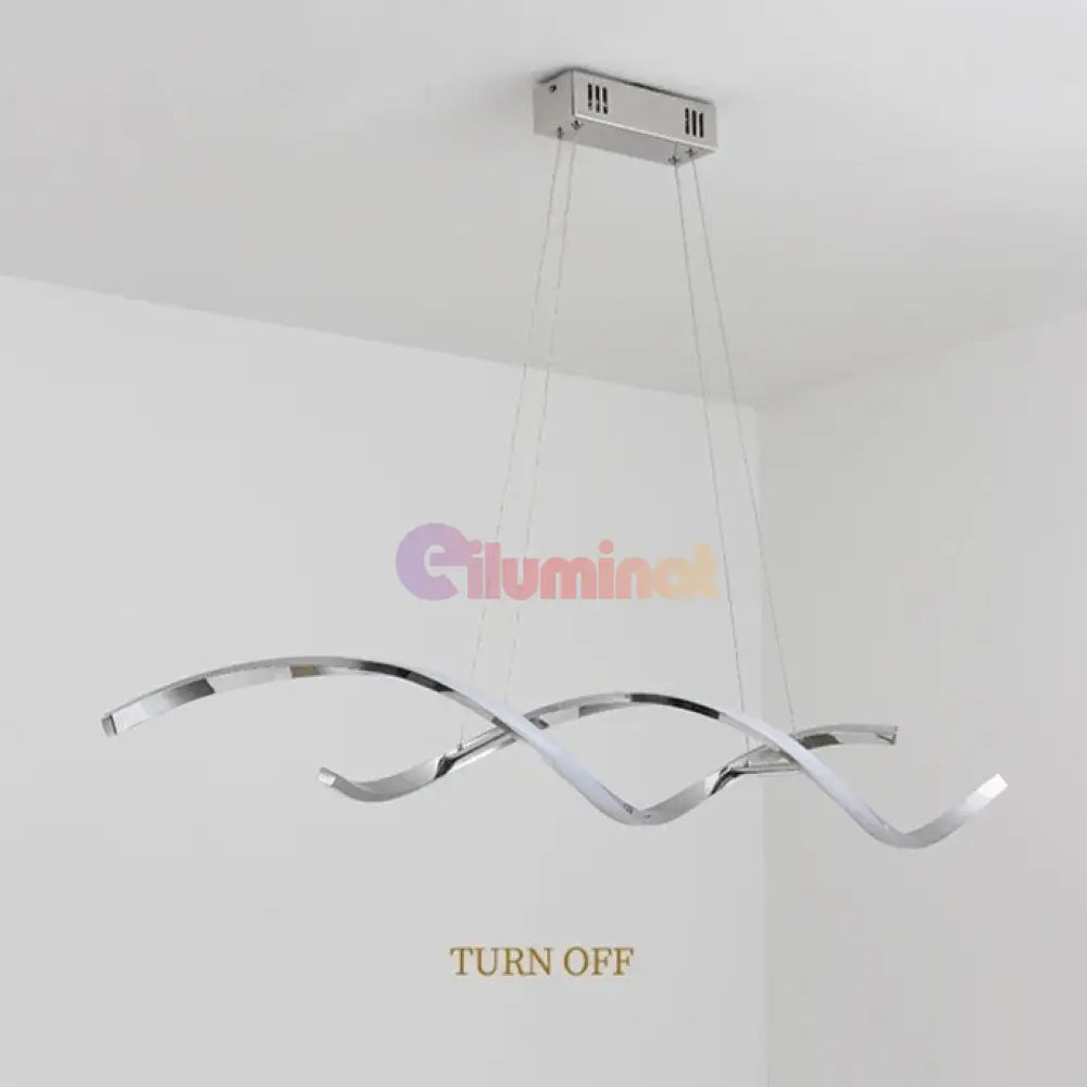 Lustra Led 120W Suspendata Linnea Chrome Telecomanda Lighting Fixtures