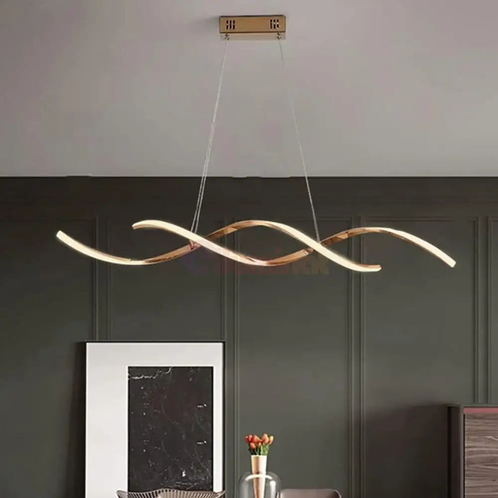 Lustra Led 120W Suspendata Linnea Gold Telecomanda Lighting Fixtures