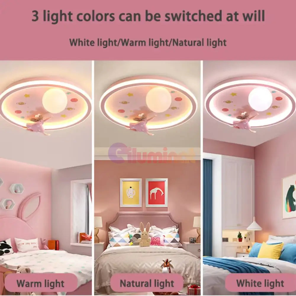 Lustra Led 120W Young Freedom Pink Echivalent 500W Telecomanda Lighting Fixtures
